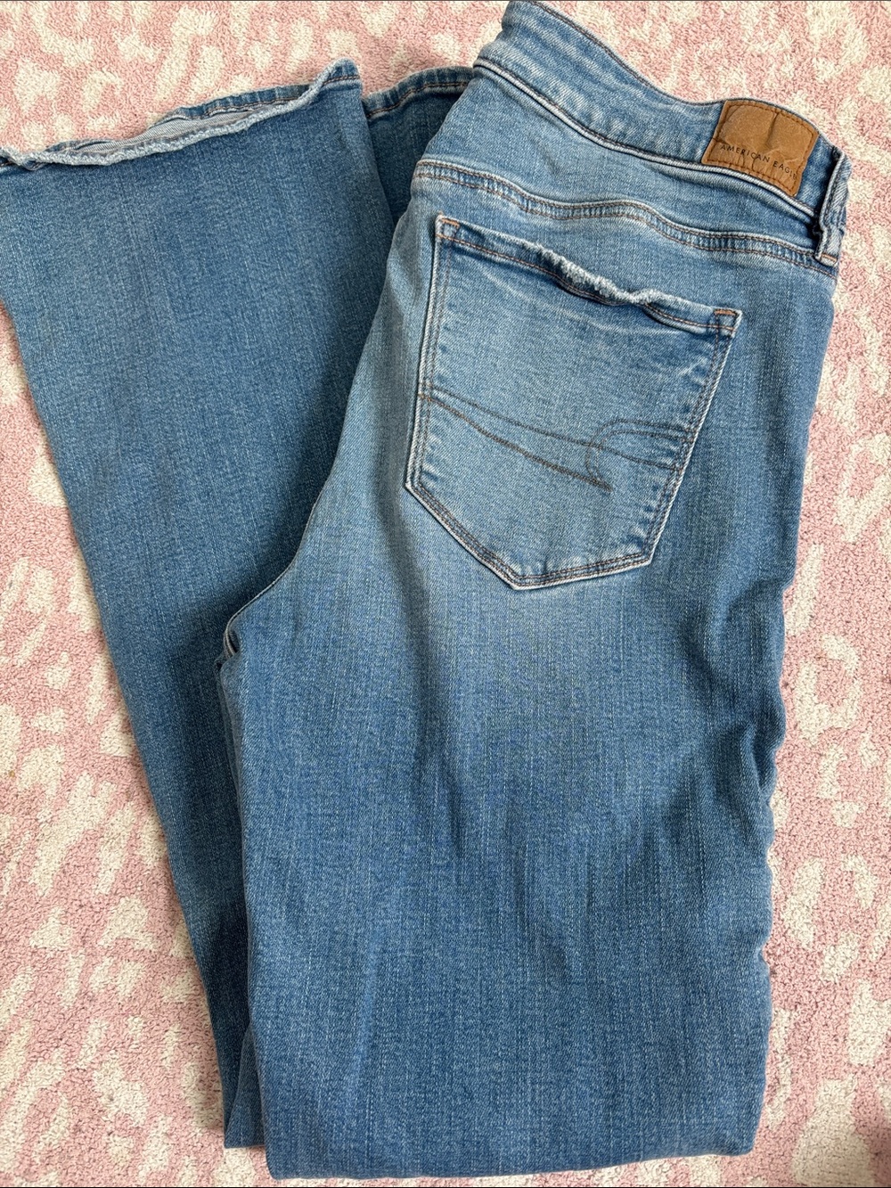 American Eagle Outfitters Distressed Blue Flare Jeans